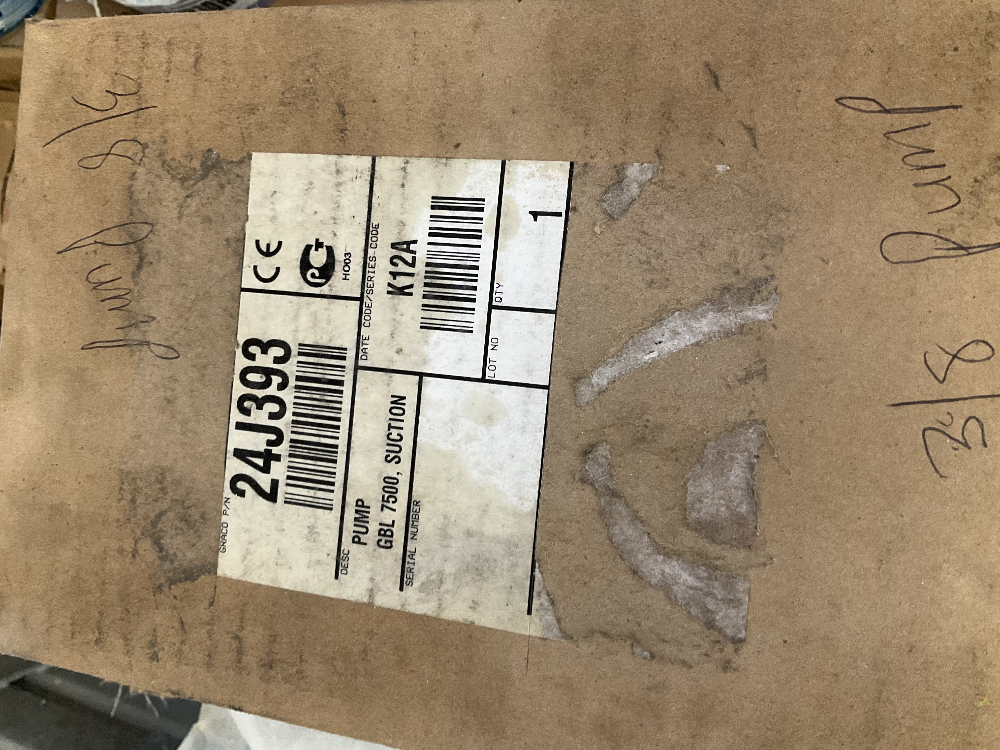 Graco / Manzel Suction-fed box lubricator pump Model: GBL 7500 3/8" PN: 24J393