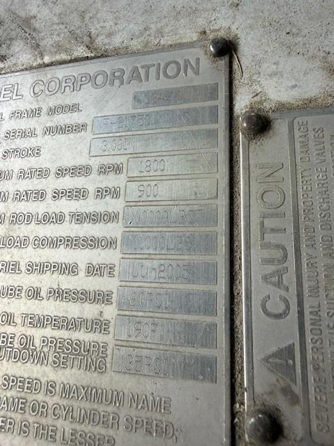 Used 600 HP / Ariel JGA-4 SN F 21750 Four Stage CNG Compressor Package Size 6.125” x 4.125” x 3.375” x 3.375” x 1.75” x 1.75” with ACE E721 Cooler