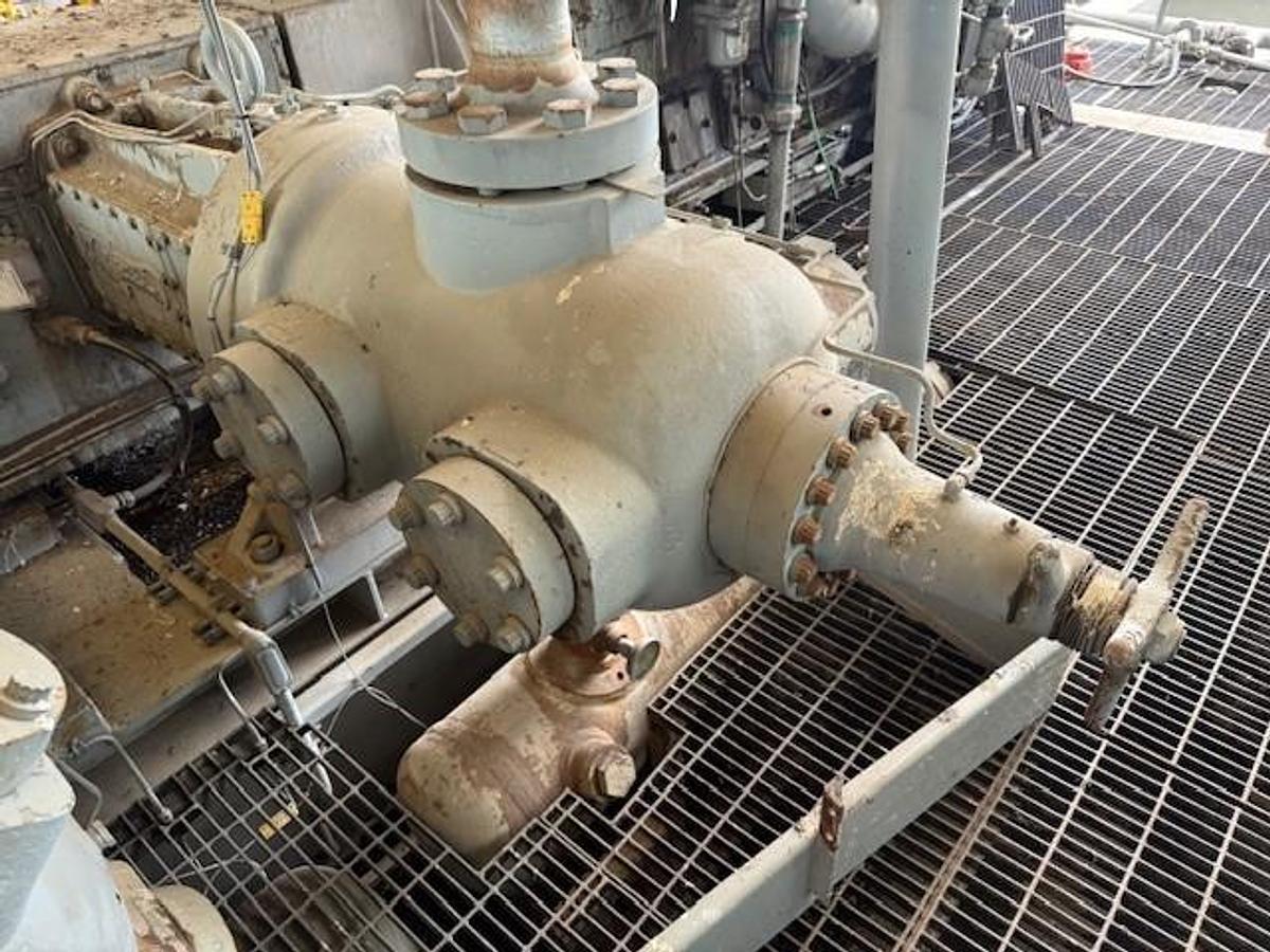 Used Waukesha Model L5790GL SN C-12498/3 Ariel Model JGK-4-3 Stage SN F-12035 Cylinder Sizes 14.125" x 13.625" x 9.125" x 6.25" Air-Ex Cooler Model 156EH 635,1315,1485