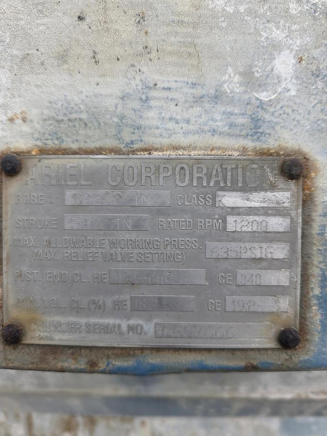 Used Ariel 12.5” JGK 635 # Cylinder SN C-97666