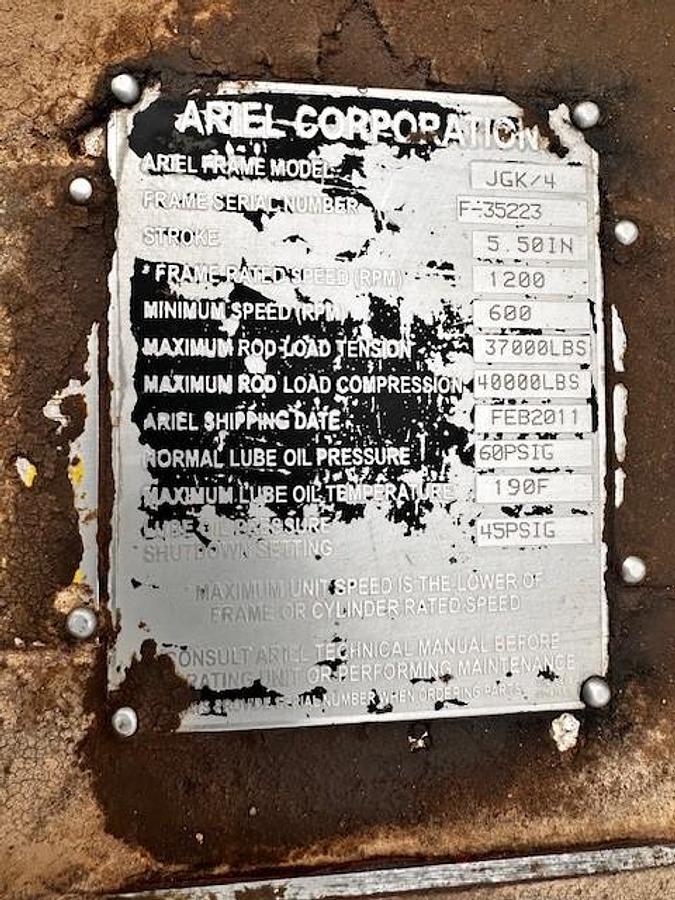 Used Quote: (4) Waukesha L7042GSI S4 ESM / Ariel JGK-4 Three Stage Compressor Packages Size 15.375" x 15.375" x 10.5" x 7.25" with 168EH Cooler