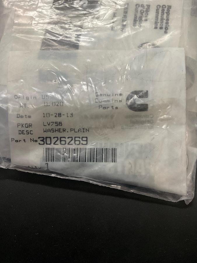 Cummins Plain Washer PN: 3026269