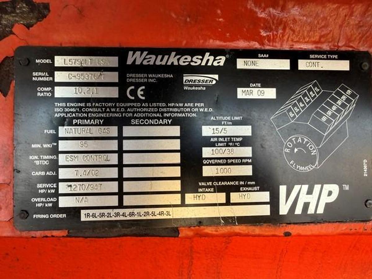 Used Waukesha L5794LT ESM Engine SN C-95376/7
