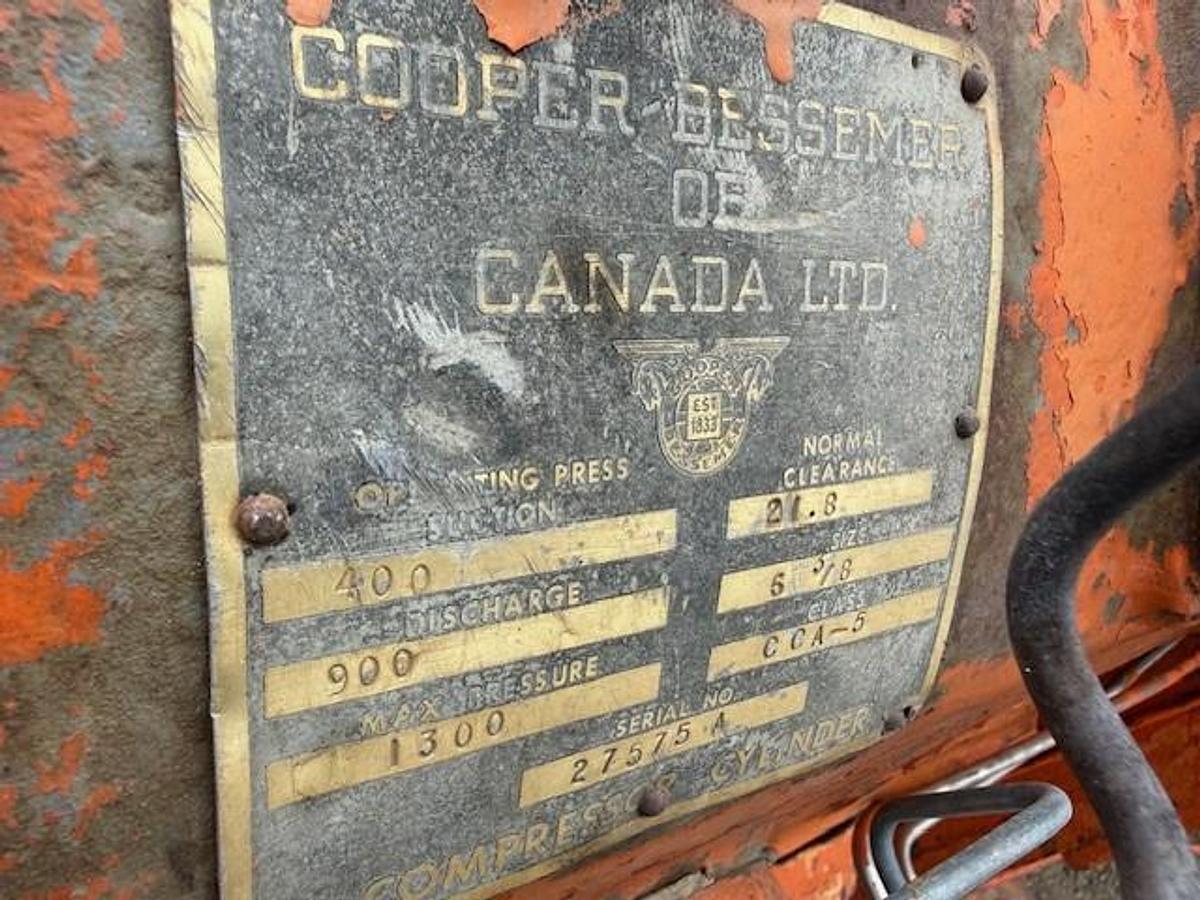 Used Cooper Bessemer AMA-4 Compressor Frame SN 47822 with 8.875” x 8.875” x 6.375” x 6.375” x 5” stroke Cylinders 