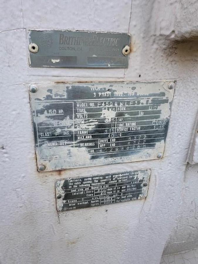Used  Toshiba Electric Induction Motors Frame # 315 TIKK 4160 Volts 60 450 HP
