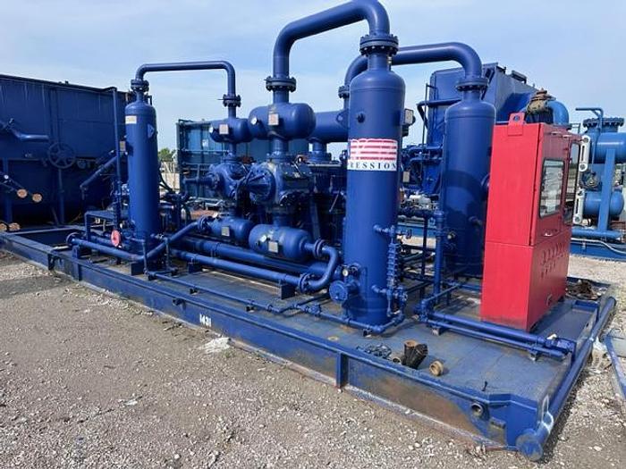 Used Ariel JGJ-4 / Cat G3508LE Three stage Compressor Package - Size 13.5” x 13.5” x 9.75” x 5.5” - Less Engine Only - Unit # 143