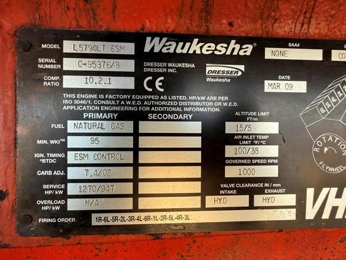 Used Waukesha L5794LT ESM Engine SN: C-95376/8