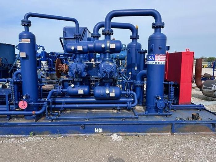 Used Ariel JGJ-4 / Cat G3508LE Three stage Compressor Package - Size 13.5” x 13.5” x 9.75” x 5.5” - Less Engine Only - Unit # 143
