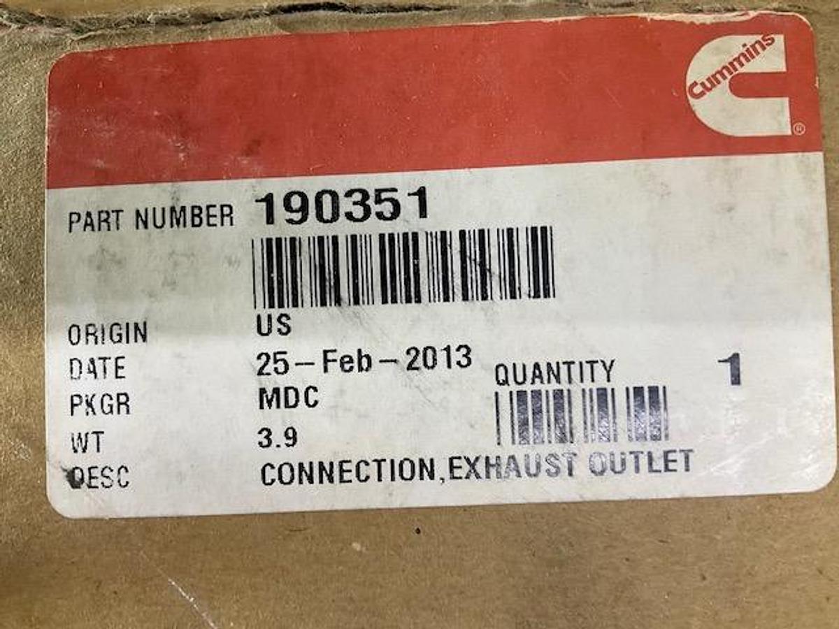 Cummins Exhaust Outlet Connection PN 190351