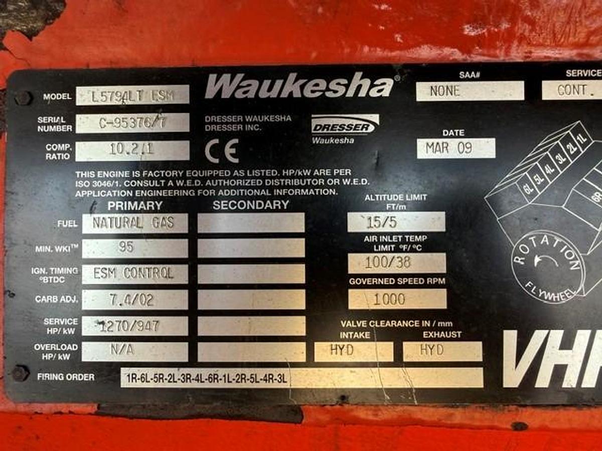 Used Waukesha L5794LT ESM Engine SN C-95376/7