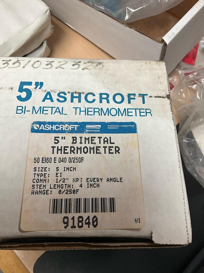 Ashcroft Bi-Metal Thermometer 5" 50 EI60 E 040 0/250F