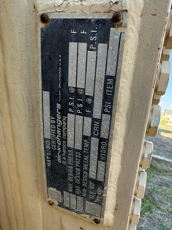 Used Air X Changer 108EH Three Stage Gas Cooler SN 002857