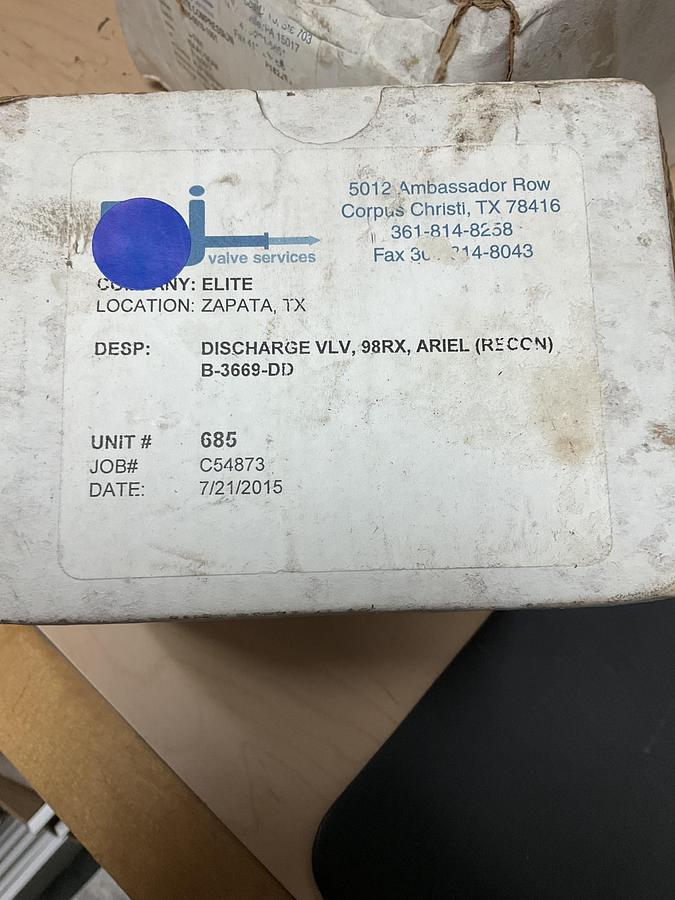 Ariel Discharge Valve 98RX PN: B-3669-DD