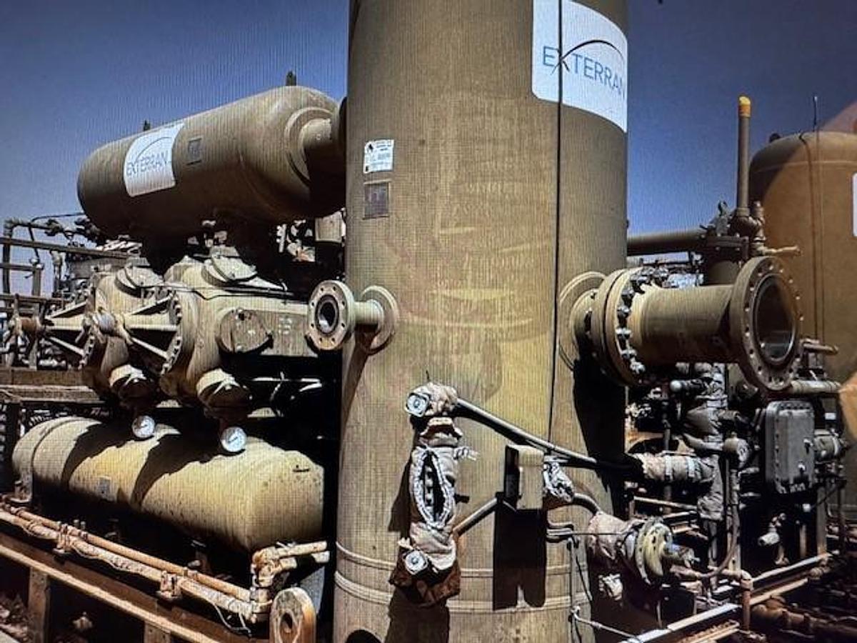 Used Waukesha Model 7042GSI ESM/Ariel Model JGK-4-3 Stage S/N F-31917 7 Cylinder Sizes 15 3/8 x 15 3/8 x 10.5 x 7 1/4 x 5.5" Stroke 