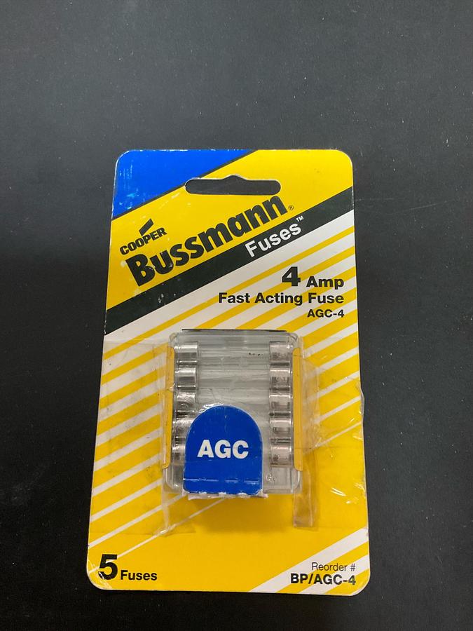 Cooper Bussmann Fuses 4amp 5 pack 
