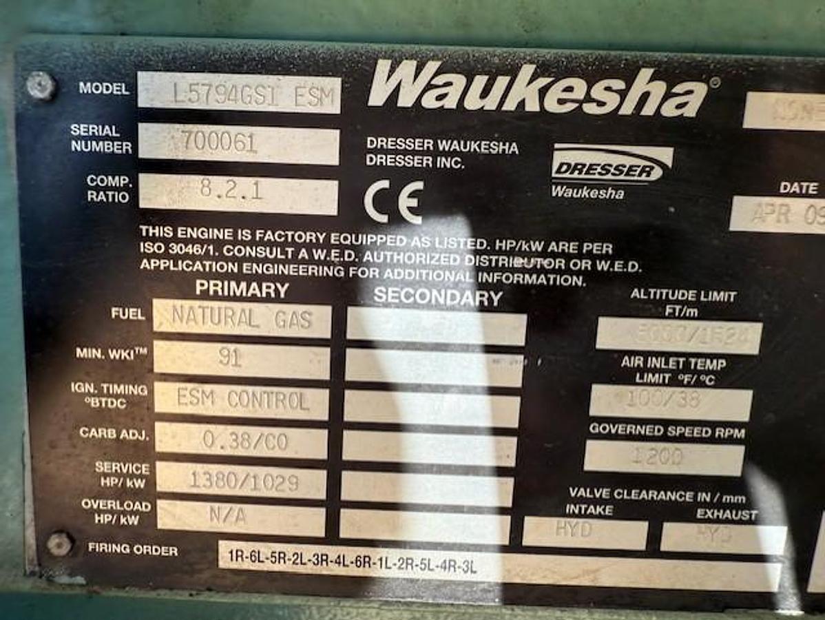 Used Waukesha L5794GSI Engine SN 700061