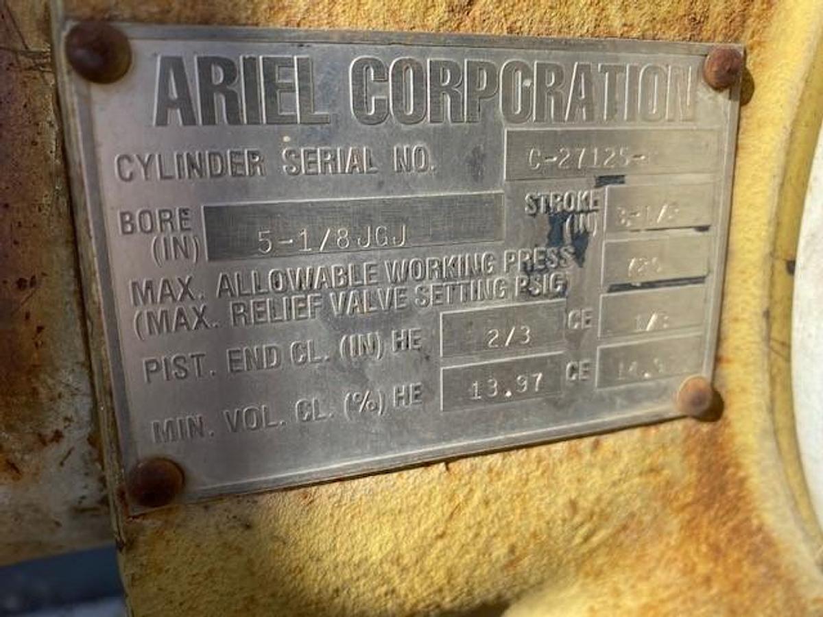 Used Ariel JGJ-4 SN: F-10009 / Caterpillar G3408TA SN: 6NB02470 - 4 Stage CNG Compressor Size 10.5” x 5.125” x 3.875” x 1.75”