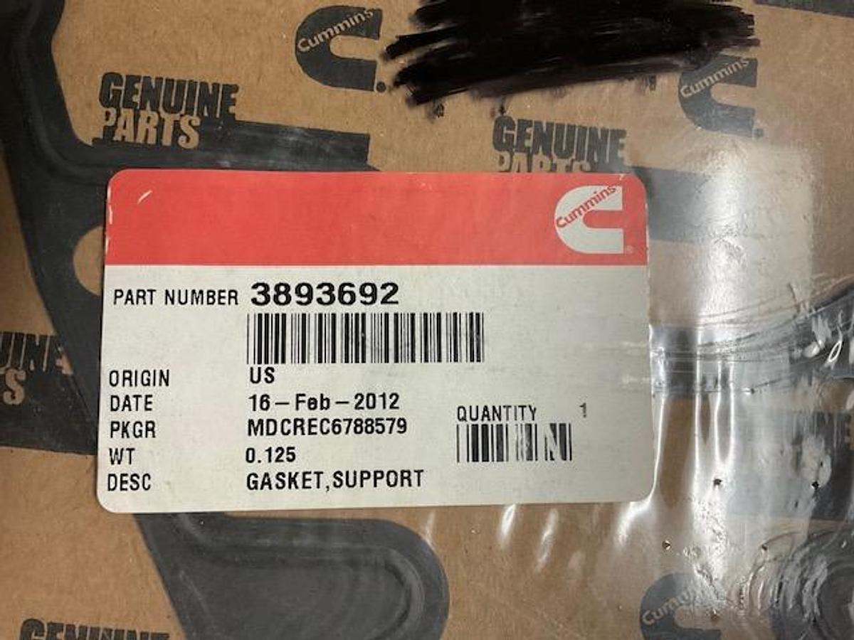 Used Cummins Support Gasket PN 3893692
