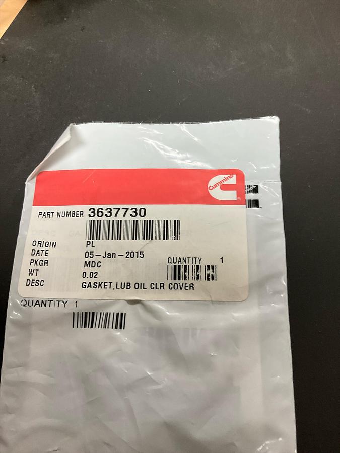 Cummins Lube Oil CLR Cover PN: 3637730