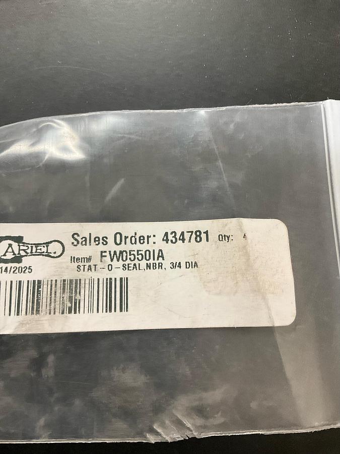 Used Ariel STAT-O-SEAL,NBR, 3/4 DIA PN: FW0550IA