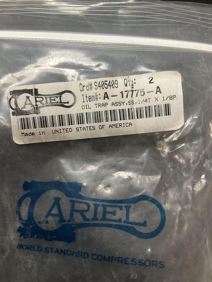 Ariel OIL TRAP ASSY,SS,1/4T X 1/8P PN: A-17775-A
