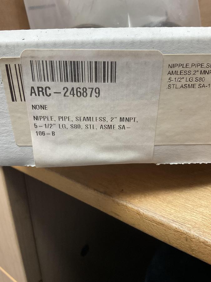Used Gemini 2-inch seamless Schedule 80 steel pipe nipple