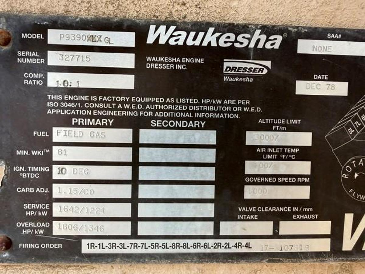 Used Waukesha 9390GL Engines 327715