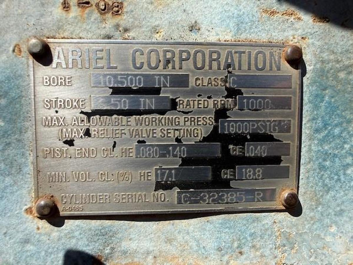 Used Ariel 10.5” JGC 1000# Cylinder SN C-32385-R
