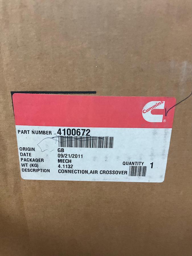 Cummins Air Crossover Connection PN: 4100672