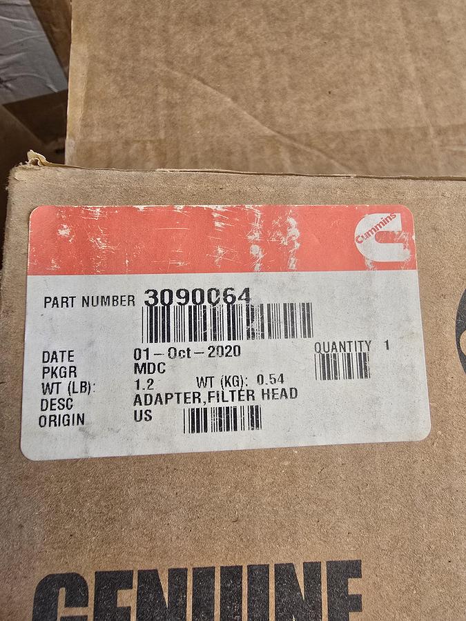 Cummins Filter Head Adapter PN: 3090064