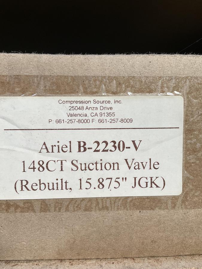 Used Ariel 148CT 15.875" Suction Valve PN: B-2230-V