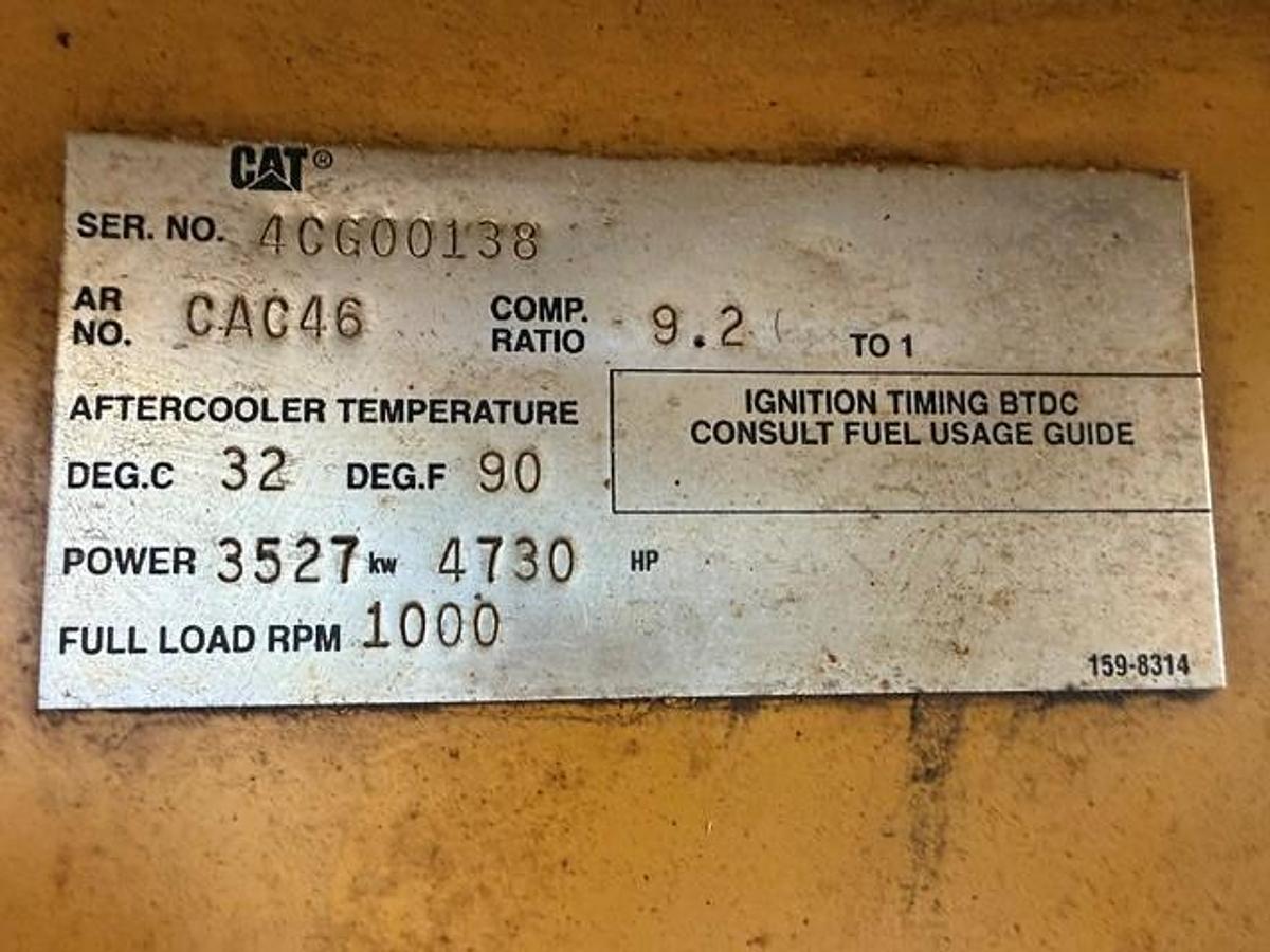 Used CAT G3616 Engine SN 4CG00138