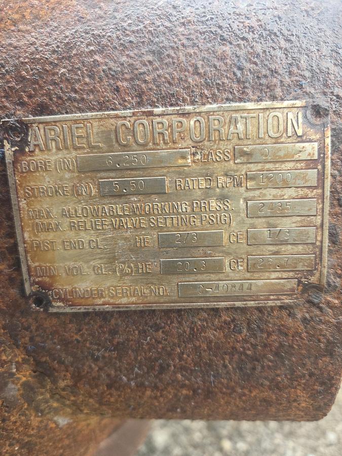 Used Ariel 6.25: JGD 2435 # Cylinder SN C-40844