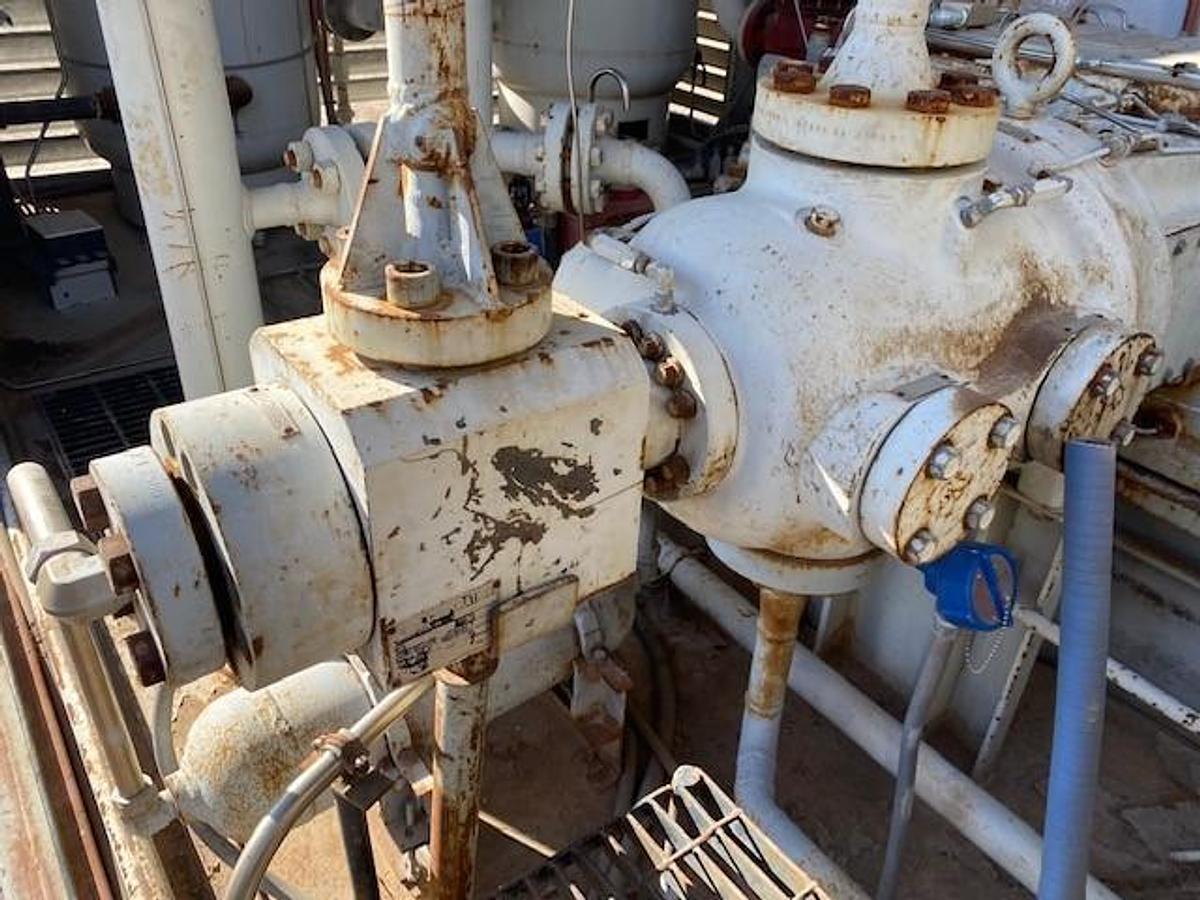 Used Ariel JGJ-4 SN: F-10009 / Caterpillar G3408TA SN: 6NB02470 - 4 Stage CNG Compressor Size 10.5” x 5.125” x 3.875” x 1.75”