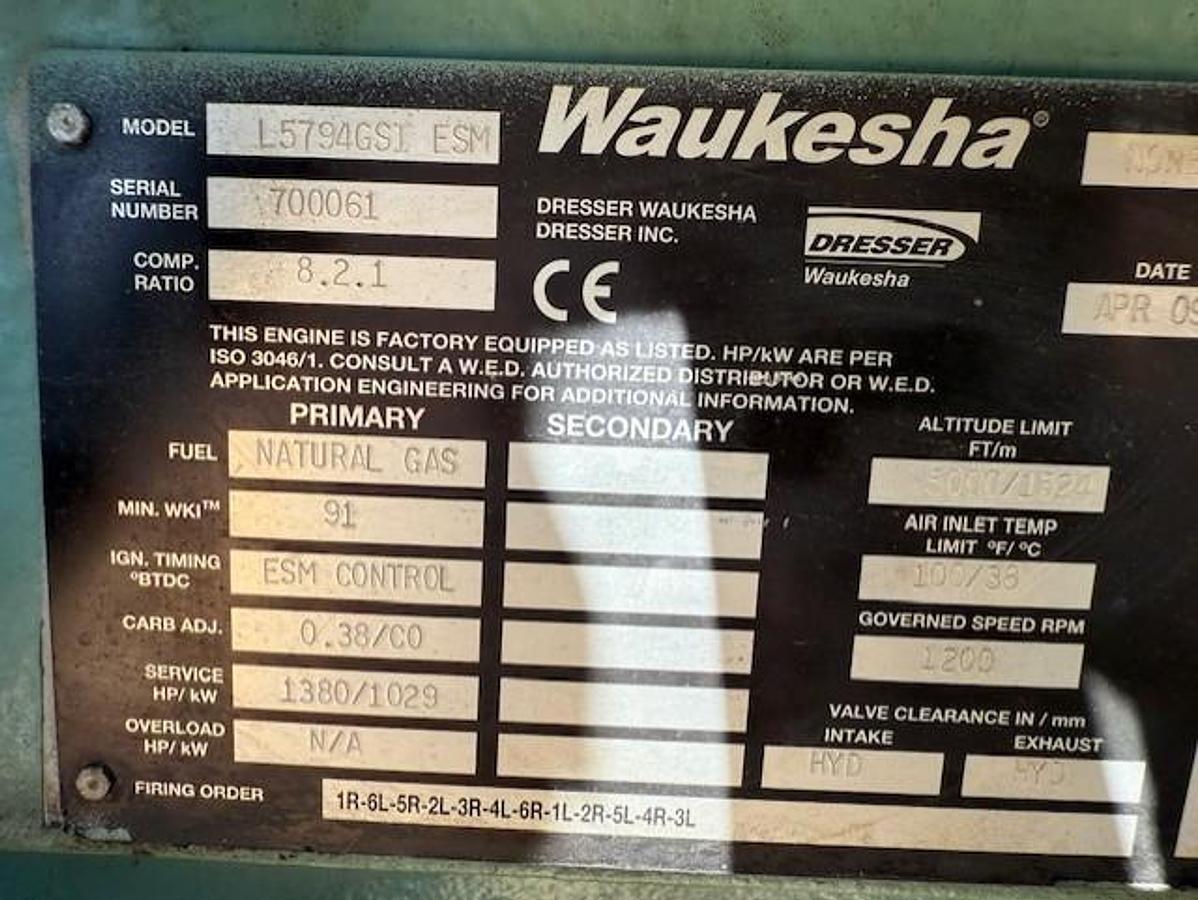 Used Waukesha L5794GSI Engine SN 700061