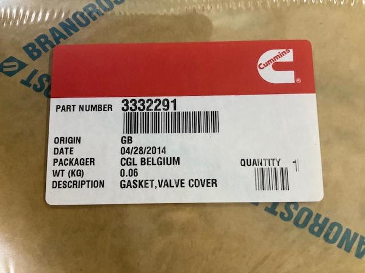 Cummins Valve Cover Gasket PN 3332291