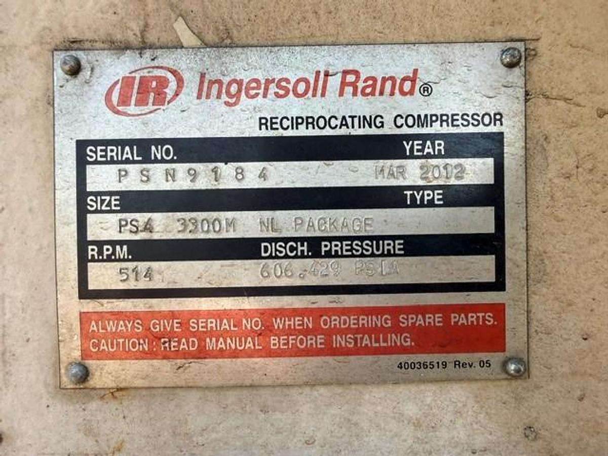 Used Ingersoll Rand 725 HP / PS4 3300M NL PET Compressor Package SN PSN9184