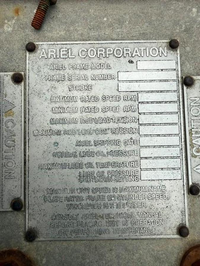 Used Waukesha L7044GSI ESM S/N C-16954/1 / Ariel JGD-4-2 Stage S/N F-28954 Size 13.625" x 13.625" x 7.875" x 7.875"