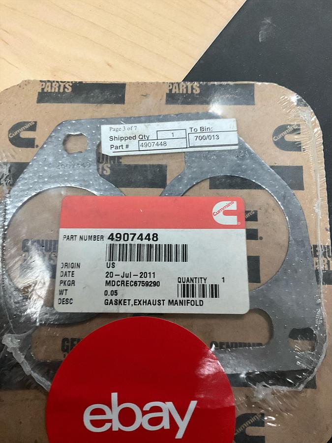 Cummins Exhaust Manifold Gasket PN: 4907448