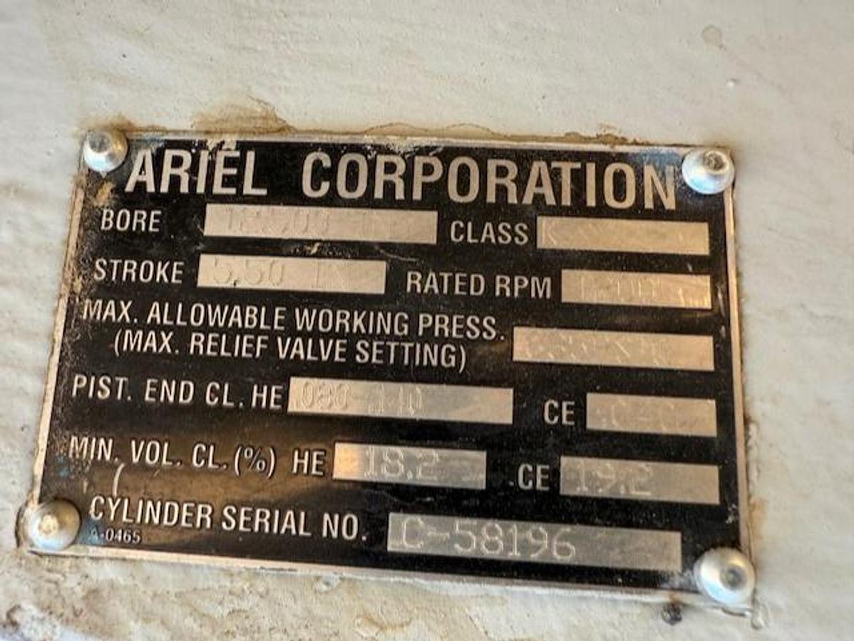 Used Ariel 12.5” JGK 635 # Cylinder SN C-58196