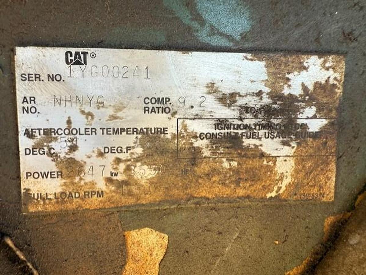 Used Caterpillar G3612LE A3 Engine SN 1YG00241