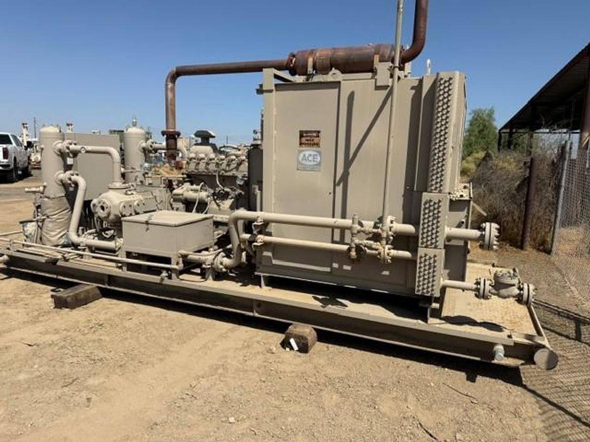 Used CAT G3306NA / Ariel JGP-2 Two Stage Compressor Package Size 7.5” x 4.75” with ACE J25 Cooler SN F-13929