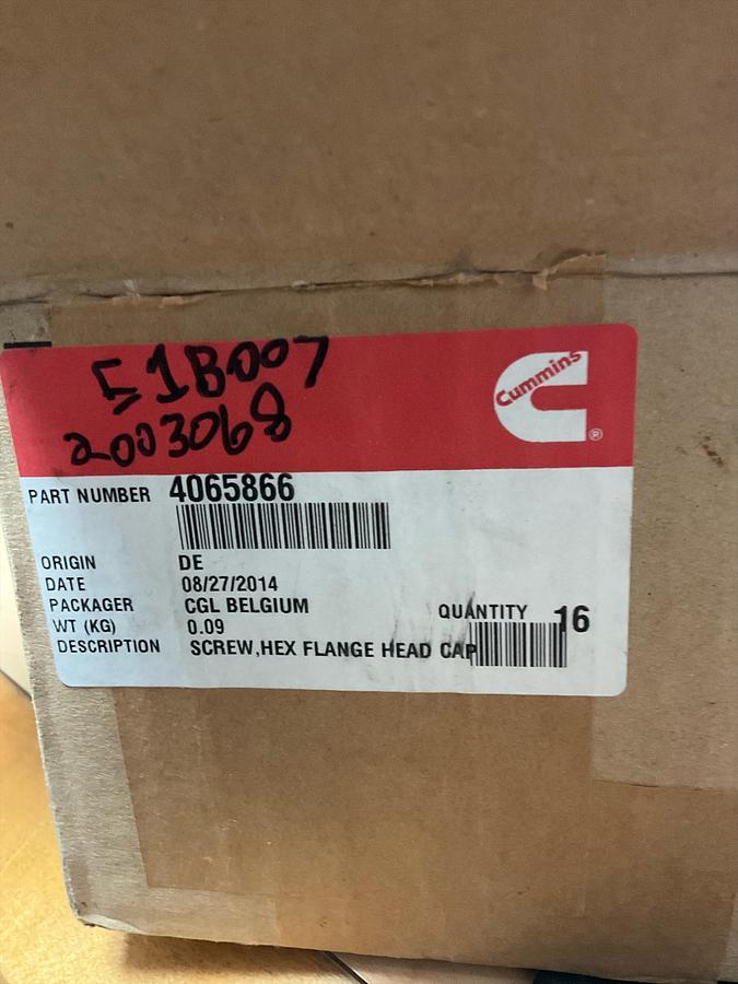 CUMMINS Hexagon Head Cap Screw PN: 4065866