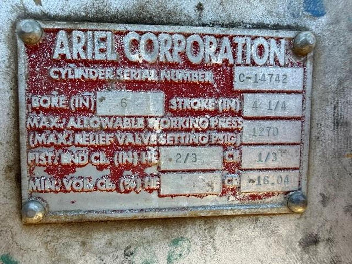 Used Ariel JGW-2 Compressor Frame SN F-6153 with 7.125” x 6” x 3.875” Cylinders 