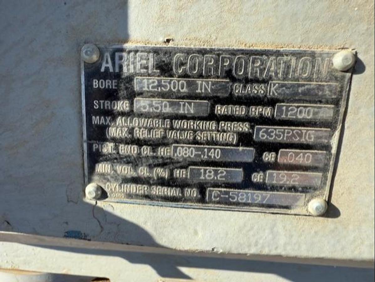 Used Ariel 12.5” JGK 635 # Cylinder SN C-58197