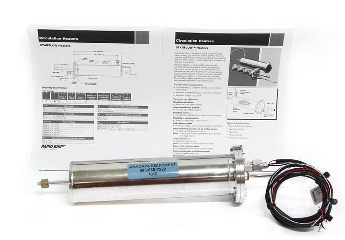 Watlow Starflow Circulation Heater 1/4" 6mm OD In/Out CHETET0375JEJT (4316)