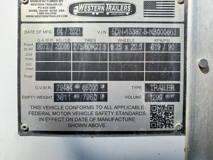 Used 2021 Western Hopper Trailer Set - 38' + 20'