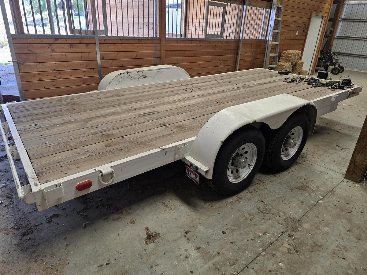 Used 2001 C&B 16' Flatbed Equipment Trailer