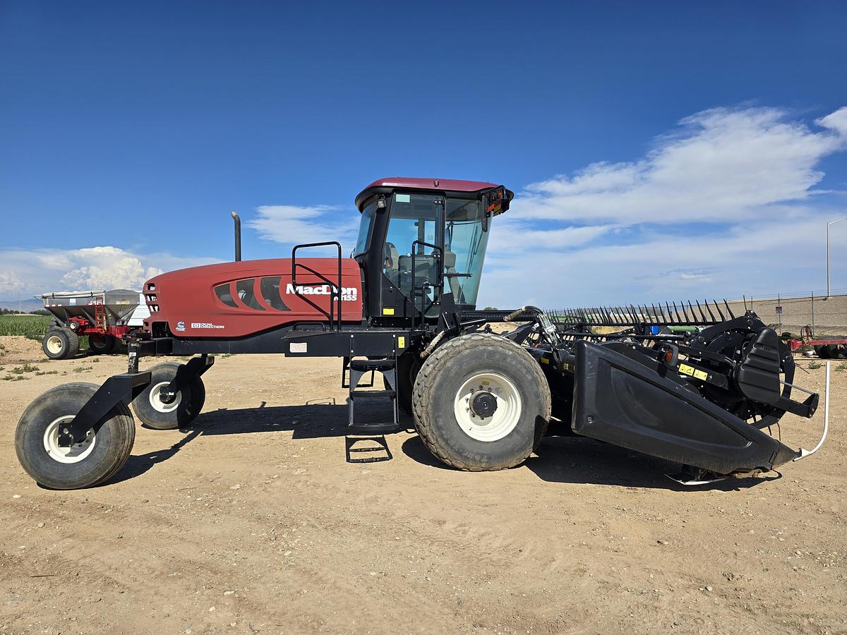 Used 20' MacDon M155 Windrower w/ Draper Head for Grass / Mint