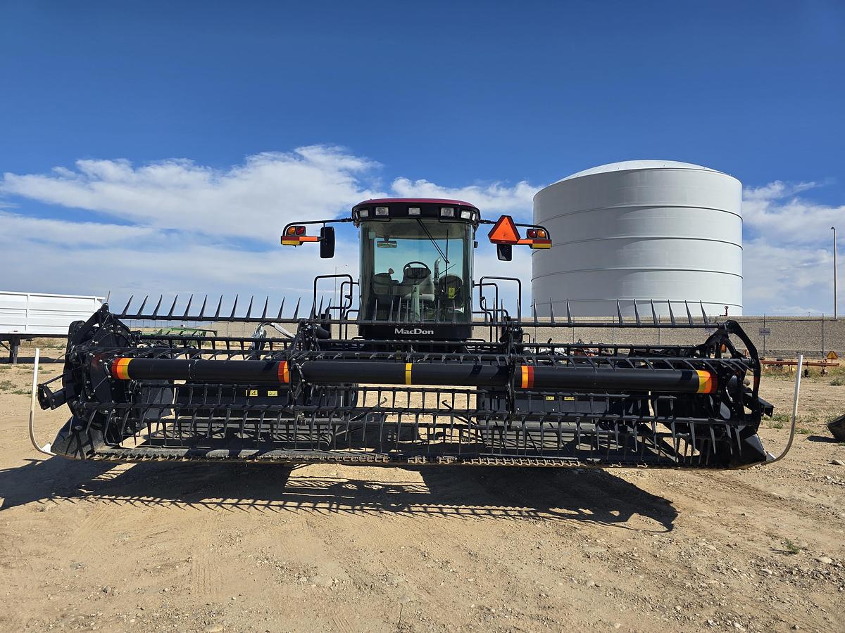 Used 20' MacDon M155 Windrower w/ Draper Head for Grass / Mint